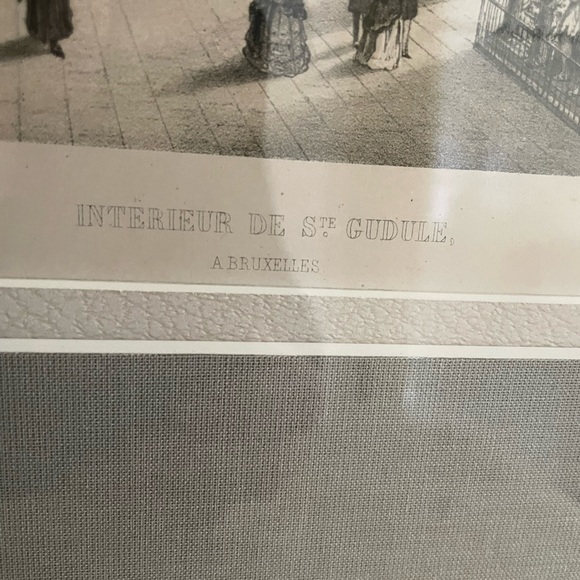 Antique Lithograph 'Interieur De St Gudule' - Picture 7 of 12